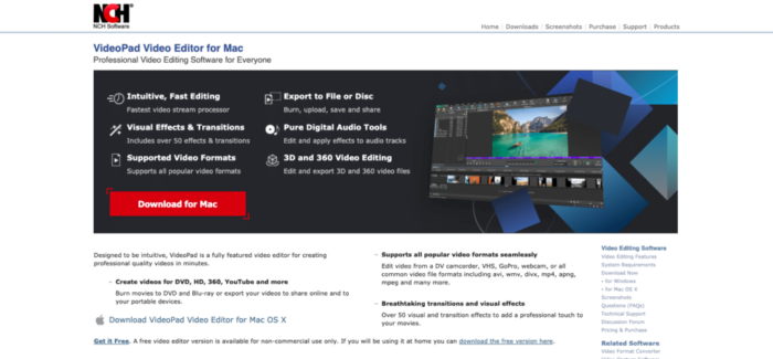 free video editing software for mac os x