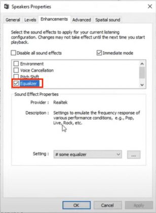 windows 10 equalizer to boost voice